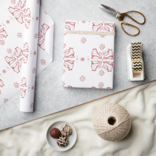Papier Cadeau Aquarelle Patinage sur glace hiver
