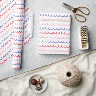 Papier Cadeau Aquarelle Patriotic Bunting Squiggles