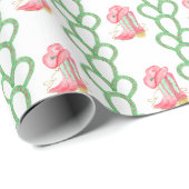 Papier Cadeau Aquarelle Pays Noël Cowboy Botte (Coin rond)