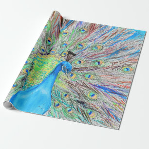 Papier Cadeau Aquarelle Peacock peinture