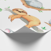 Papier Cadeau Aquarelle peinte à la main motif tropical mignon a (Coin)