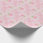 Papier Cadeau Aquarelle peinte à la main Rose JEUX cadeau d'anni (Coin)