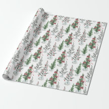Aquarelle Peinte Sparse Noël Arbres