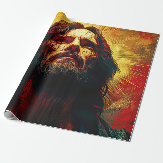 Papier Cadeau aquarelle peinture de jésus christ