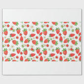 Papier Cadeau Aquarelle Peinture motif transparent de strawberri (Plat)