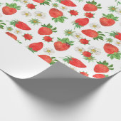 Papier Cadeau Aquarelle Peinture motif transparent de strawberri (Coin)