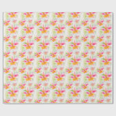 Papier Cadeau Aquarelle Peinture péruvienne Lily Alstroemeria mo (Plat)