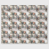 Papier Cadeau Aquarelle Père Noël Skuls Noël gothique (Plat)