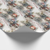 Papier Cadeau Aquarelle Père Noël Skuls Noël gothique (Coin)