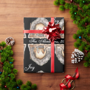 Papier Cadeau Aquarelle personnalisée Vintage Noël Nativité Scèn