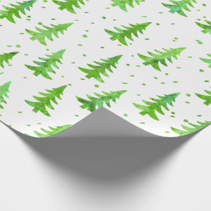 Papier Cadeau Aquarelle Pine Arbres