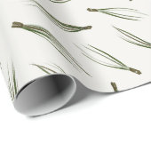 Papier Cadeau Aquarelle Pine verte Arbre moderne Noël (Coin rond)