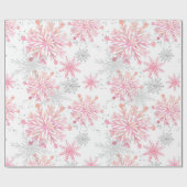 Papier Cadeau Aquarelle Pink & Silver Parties scintillant Winter (Plat)