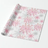 Papier Cadeau Aquarelle Pink & Silver Parties scintillant Winter (Déroulé)