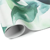 Papier Cadeau Aquarelle plante de la maison tropicale (Coin rond)