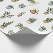 Papier Cadeau aquarelle plante en pots (Coin)