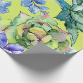 Papier Cadeau Aquarelle Plantes succulents (Coin)