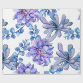 Papier Cadeau Aquarelle Plantes succulents (Plat)