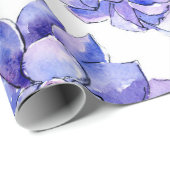 Papier Cadeau Aquarelle Plantes succulents (Coin rond)