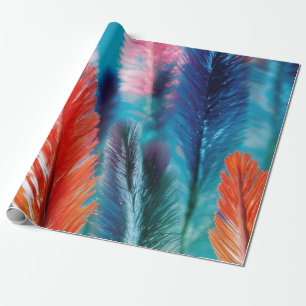 Papier Cadeau Aquarelle Plumage : Motifs de plumes douces