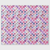 Papier Cadeau Aquarelle points fleurs motif (Plat)