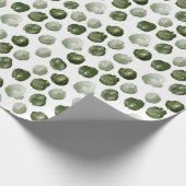 Papier Cadeau Aquarelle Points verts Noël moderne (Coin)