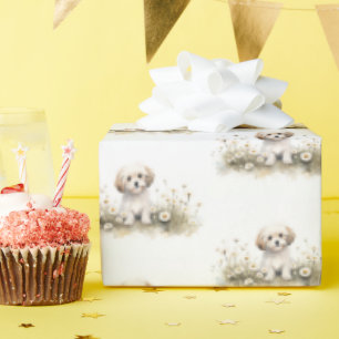 Papier Cadeau Aquarelle Poodle dans les marais