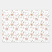 Papier cadeau aquarelle pour mariage Roses roses e (Devant)