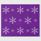 Papier Cadeau Aquarelle pourpre et Noël blanc des flocons de (Plat)