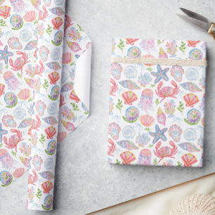 Papier Cadeau Aquarelle Préparatoire Côtière Joyeuse et Lumineus