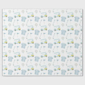 Papier Cadeau Aquarelle Preppy bleu Golf Polo Chemise (Plat)