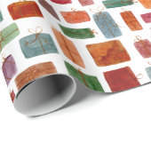 Papier Cadeau Aquarelle présente une illustration (Coin rond)