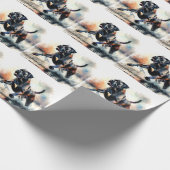 Papier Cadeau Aquarelle puissante Canne Corso chien (Coin)