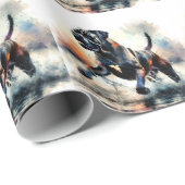 Papier Cadeau Aquarelle puissante Canne Corso chien (Coin rond)