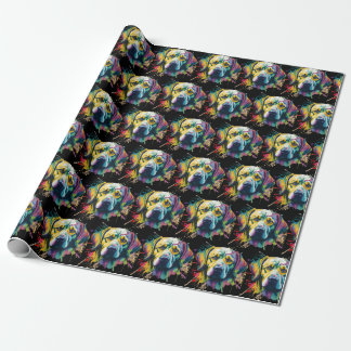 Papier Cadeau Aquarelle Rainbow Labrador Retriever