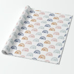 Papier Cadeau Aquarelle Rainbow Rows dans les tons terre<br><div class="desc">Papier d'emballage Whimsical et amusant avec des arcs-en-ciel en aquarelle dessinés à la main. Consultez la collection "Sunshine" complète pour une fête complète et l'invitation étalée en plusieurs options de couleur.</div>