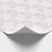 Papier Cadeau Aquarelle Rainbow Rows en rose pastel (Coin)