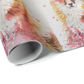 Papier Cadeau Aquarelle Red Fox jolie Bois d'art animal (Coin rond)