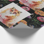 Papier Cadeau Aquarelle Red Fox jolie Bois d'art animal (Coin)