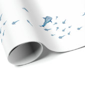 Papier Cadeau Aquarelle requin (Coin rond)