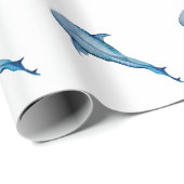 Papier Cadeau Aquarelle requin classique (Coin rond)