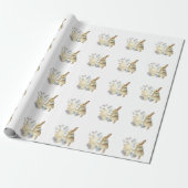 Papier Cadeau Aquarelle rétro oeuf de Pâques et lapin Apron (Déroulé)