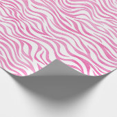Papier Cadeau Aquarelle rose chaud Zebra Print (Coin)