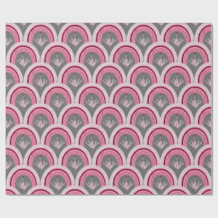 Papier Cadeau Aquarelle Rose Classique Dessinée à la Main