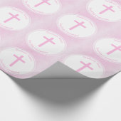 Papier Cadeau Aquarelle rose de communion (Coin)