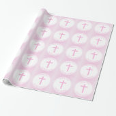 Papier Cadeau Aquarelle rose de communion (Déroulé)