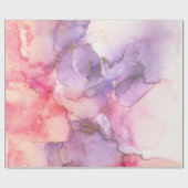Papier Cadeau Aquarelle rose et violet Abstraite (Plat)