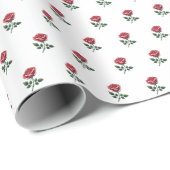 Papier Cadeau Aquarelle rose féminine Roses (Coin rond)