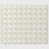 Papier Cadeau Aquarelle rose jaune jolie (Plat)