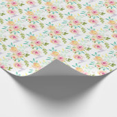 Papier Cadeau Aquarelle rose jaune jolie (Coin)